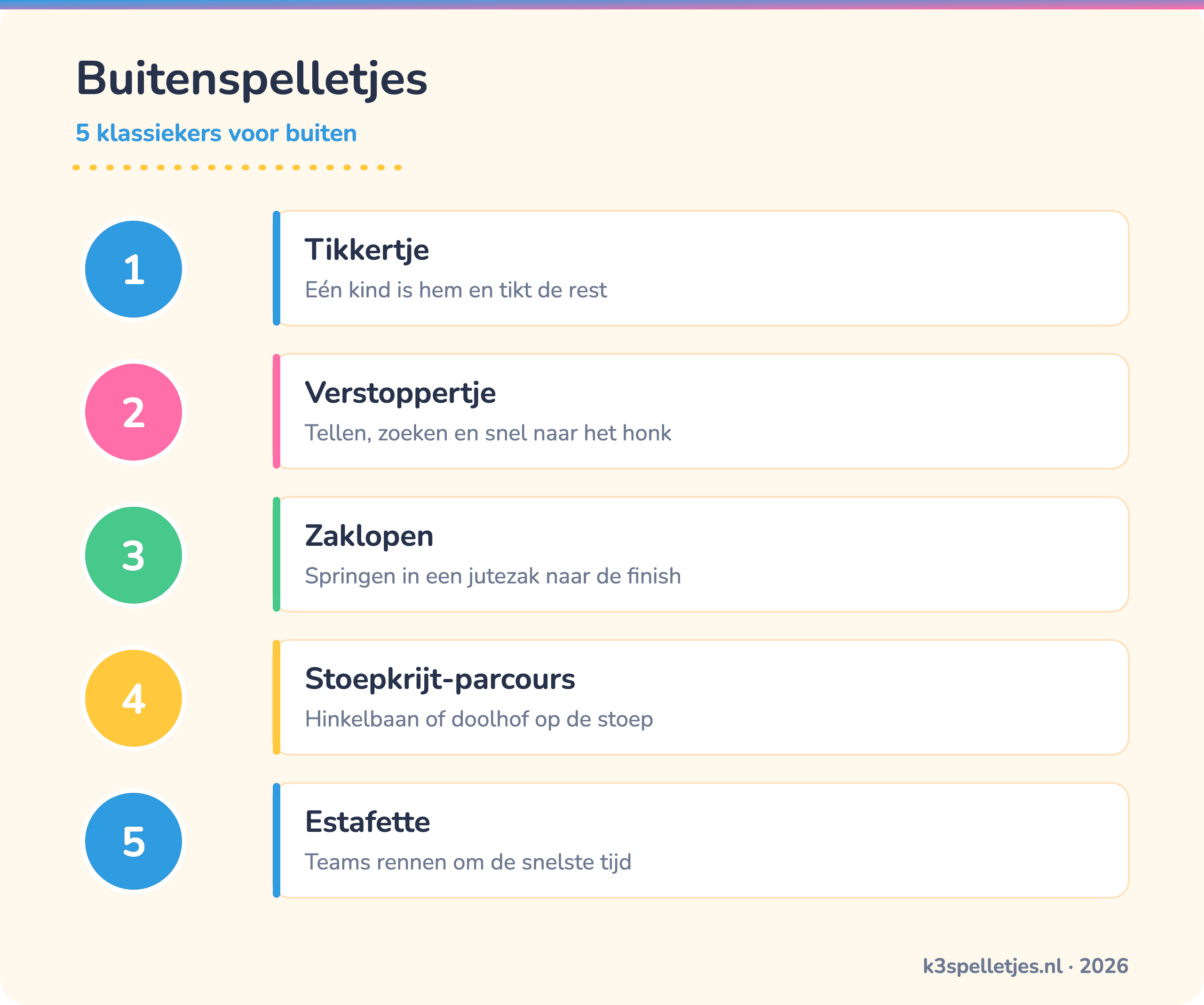 Buitenspelletjes - 5 klassiekers voor buiten