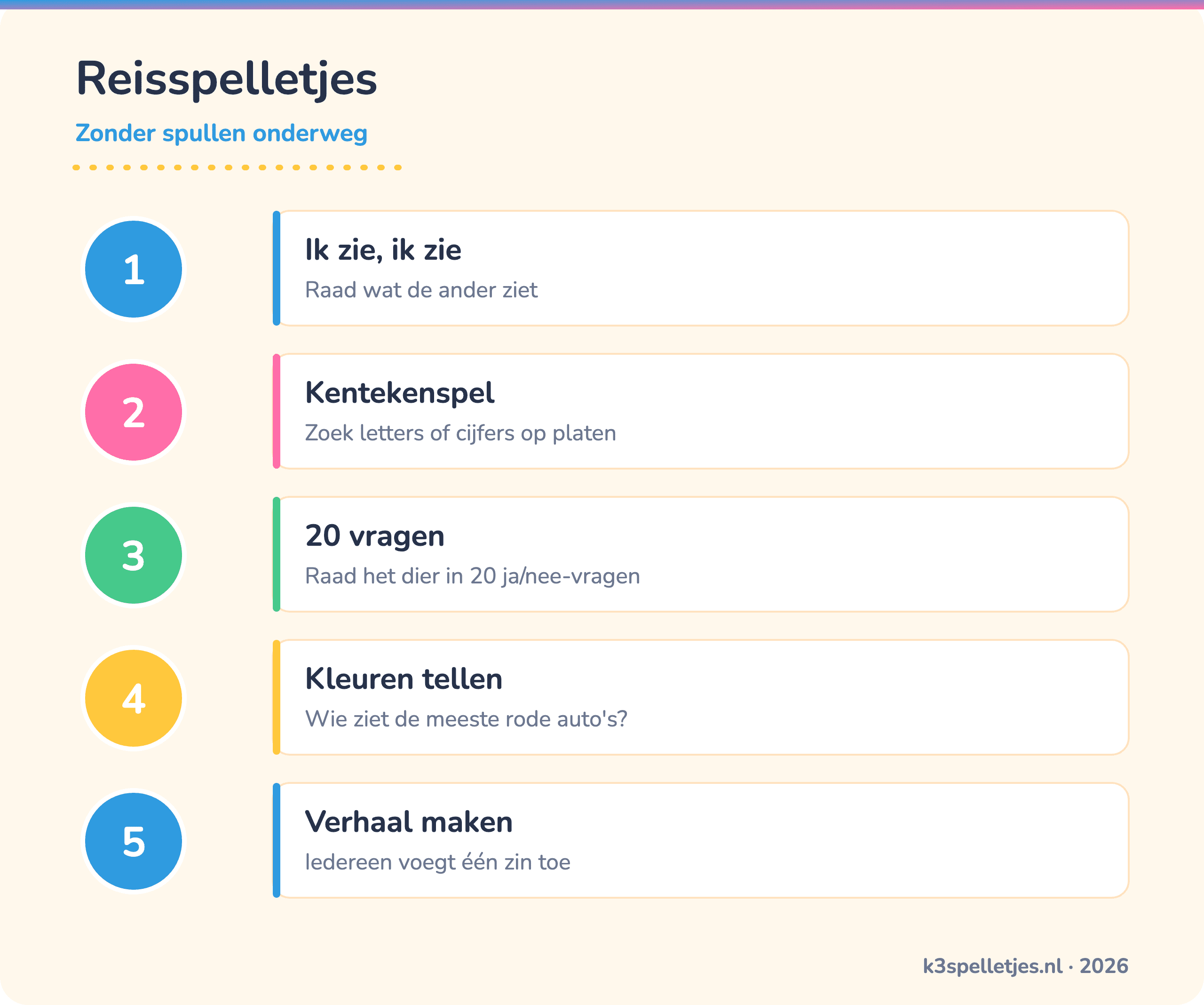 Reisspelletjes - Zonder spullen onderweg